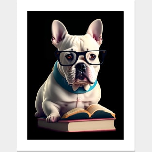 Bookish Dog Bulldog Posters and Art